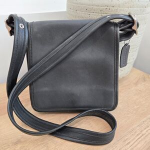 Coach 9145 Legacy Flap Crossbody Shoulder Bag Dark Gray Leather Vintage Purse